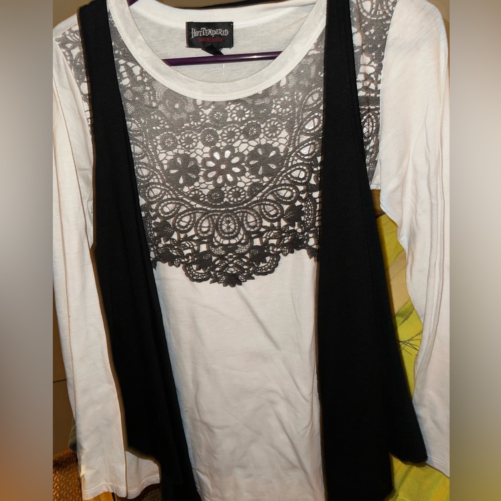 Women’s Long Sleeve Top With Removable Vest “Hot Tempered”